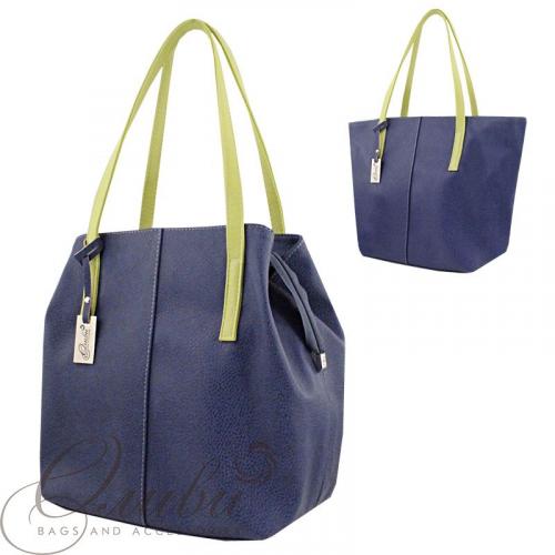 Женская сумка мягкая синий лайм OLIVI - Фабрика сумок «OLIVI»