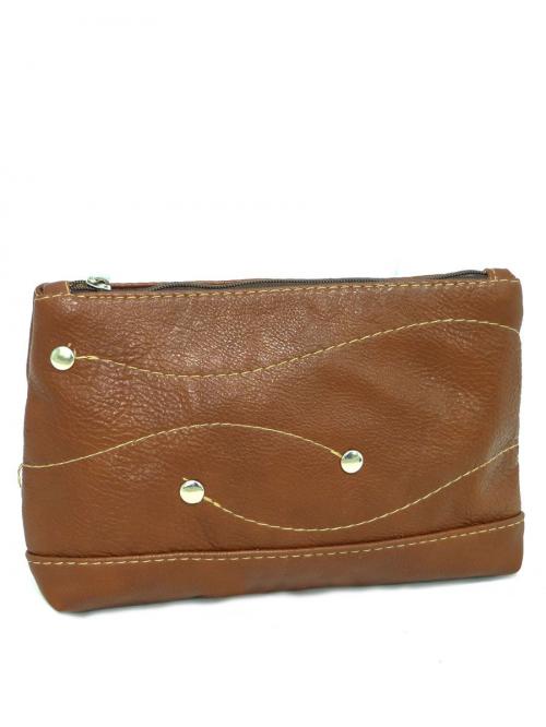 Женская косметичка коричневая Allexi - Фабрика сумок «Allexi»
