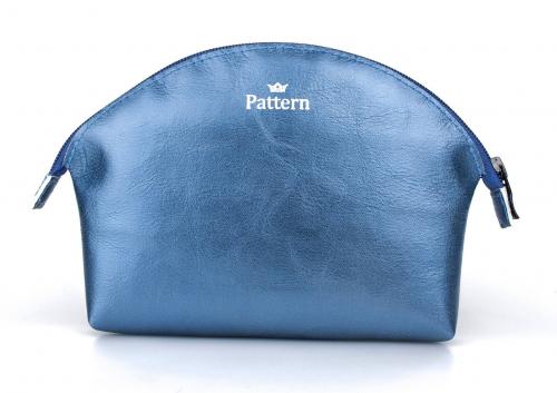Женская кожаная косметичка голубая Pattern - Фабрика сумок «Pattern»
