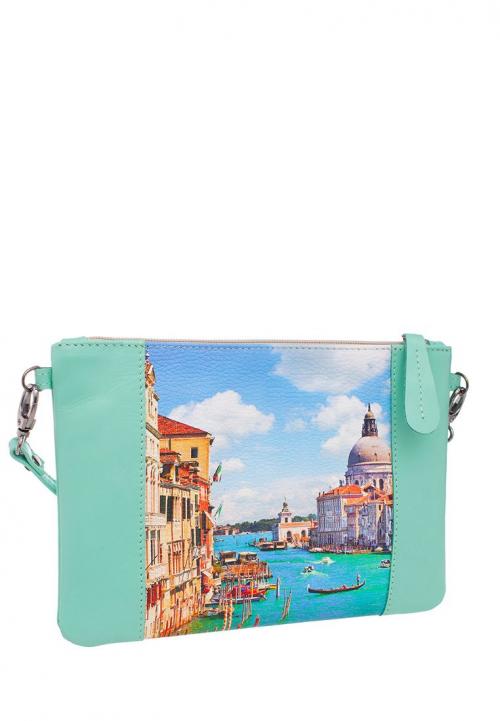 Клатч Лето в Венеции бирюзовый - Фабрика сумок «Eshemoda»