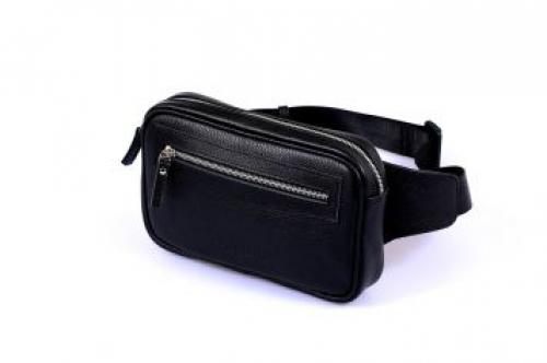 Кожаная сумка на пояс черная Fabrizio - Фабрика сумок «Fabrizio»