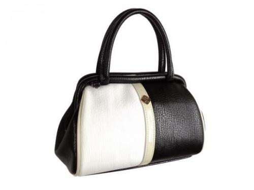 Женская сумка-саквояж черно-белая Миг - Фабрика сумок «Миг»