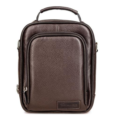 Кожаная сумка-планшет мужская коричневая Frenzo - Фабрика сумок «Frenzo»