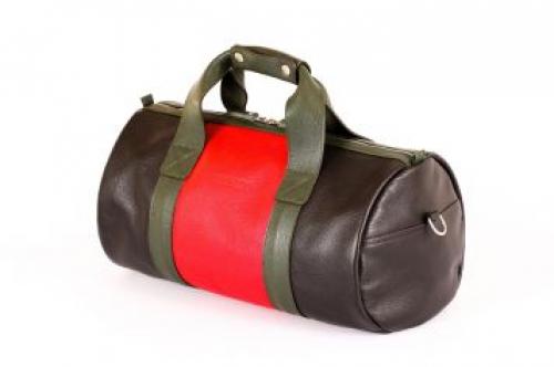 Кожаная сумка дорожная красно-зеленая Fabrizio - Фабрика сумок «Fabrizio»