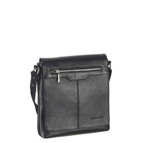 Мужская сумка-планшет черная с тиснением Laccento - Фабрика сумок «Laccento»