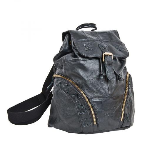 Городской кожаный рюкзак черный Полар - Фабрика сумок «Полар»