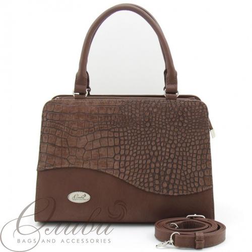 Женская сумка каркасная коричневый крокодил OLIVI - Фабрика сумок «OLIVI»