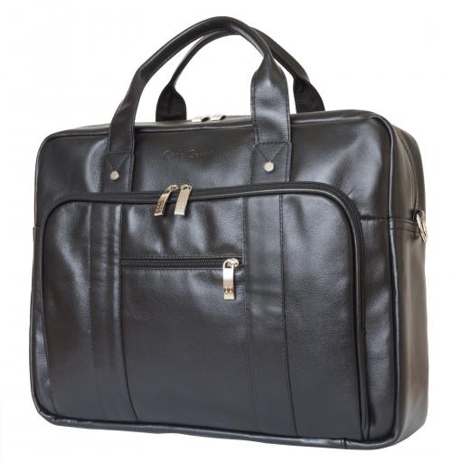 Кожаная сумка для ноутбука черная Ruffo black Carlo Gattini - Фабрика сумок «Carlo Gattini»